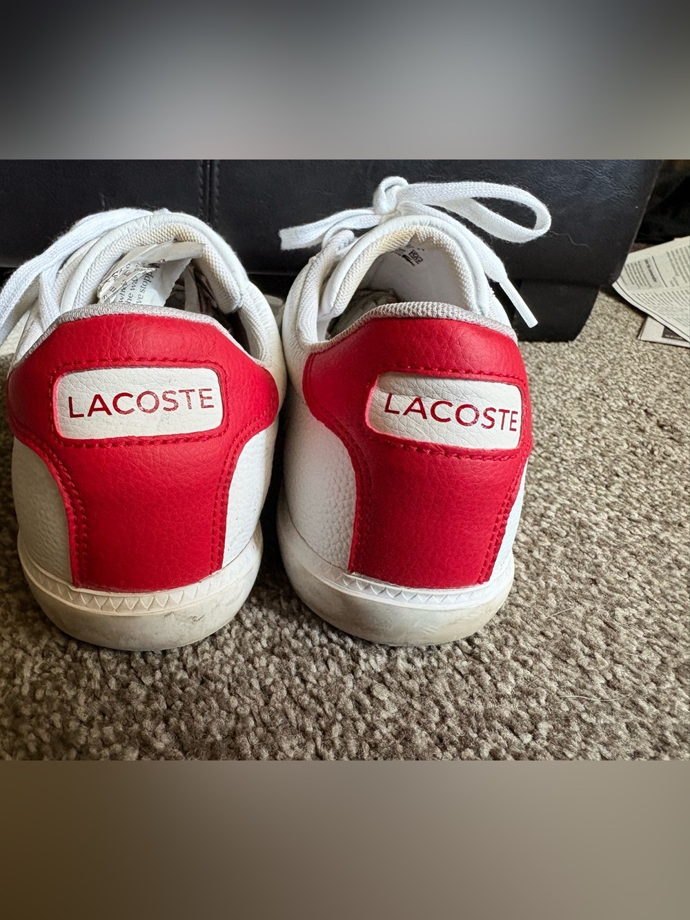 Lacoste White “Grad Vulc” Sneakers w/Red,Blue Accents and Logo - Picture 3 of 8